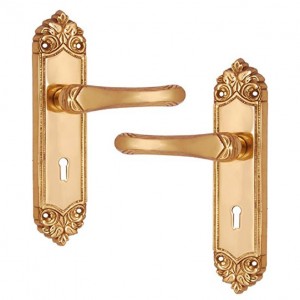 "Jehoiakim" Brass Door Handle with Plate 